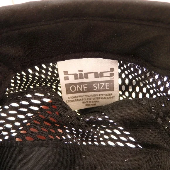 Hind Black Mesh Ventilated Baseball Cap Adjustable Strap Men Sport Running - Picture 12 of 12